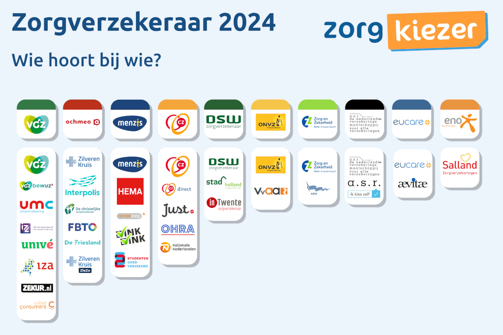 Zorgverzekeraars marktaandeel Infographic 2024